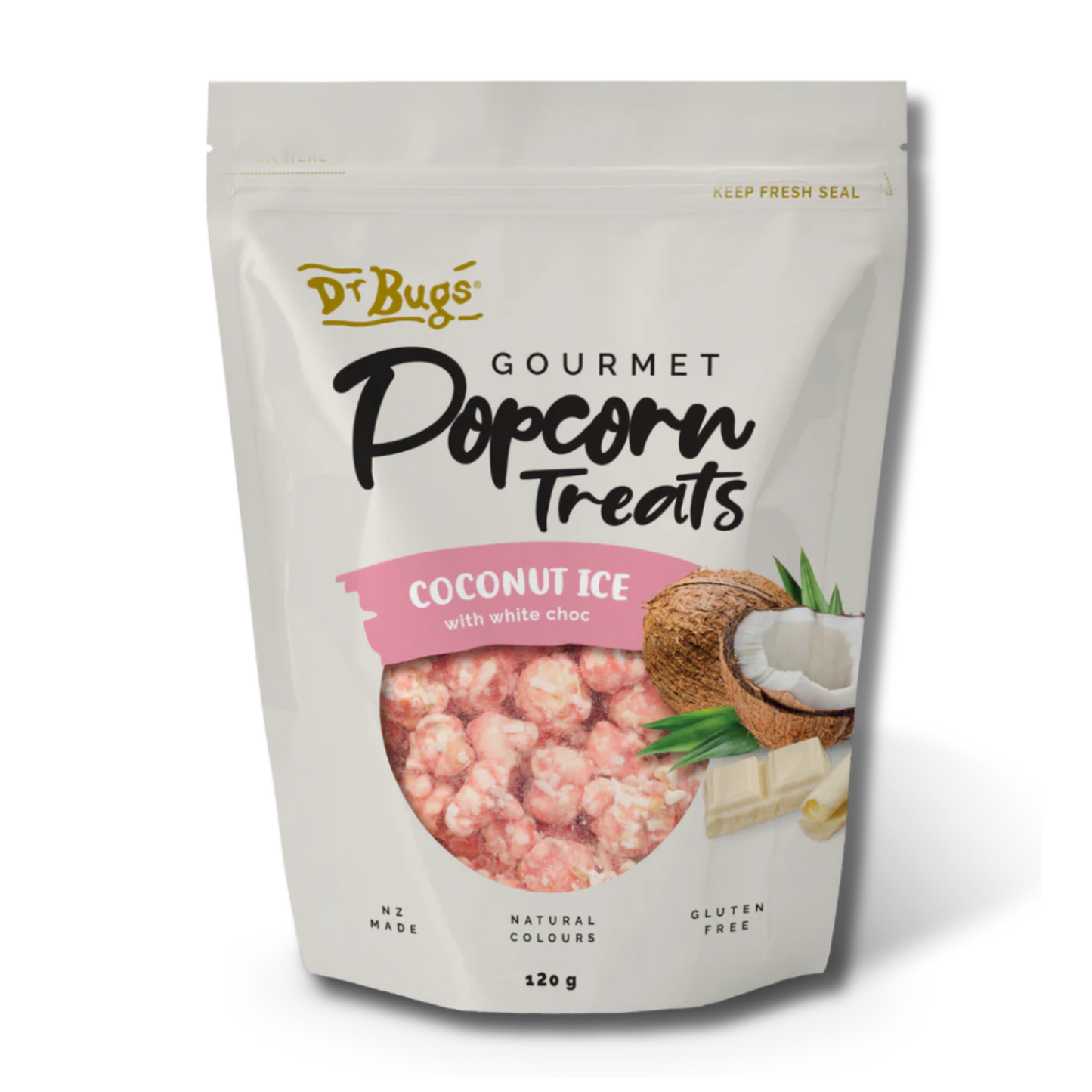 Coconut Ice Gourmet Popcorn (Dr Bugs)